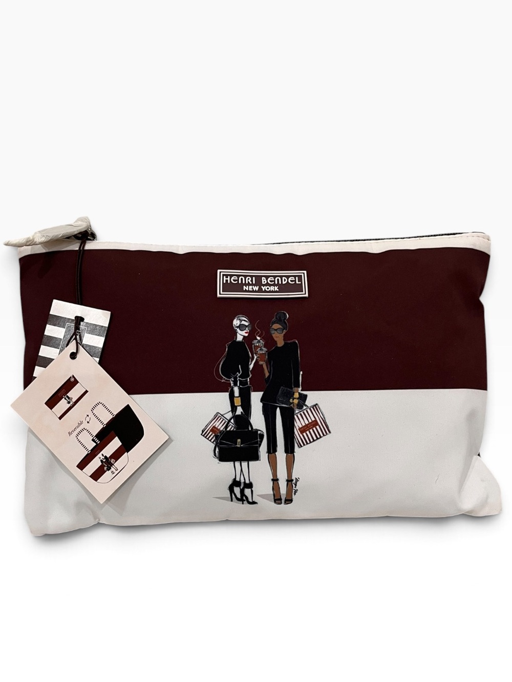 Henri Bendel Uptown Girls Packable Reversible Shopper Tote Set NWT